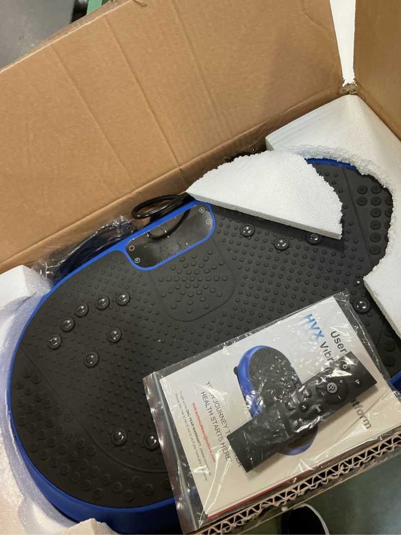 Condition photo showing Good Condition for Vibration Plate Exercise Machine, Vibrating Fitness Platform for Lymphatic Drainage, Full Body Shaker Workout Equipment, Bluetooth Music Shaping Vibrate Plate, Board Sport for Home Exercise Gym, Blue