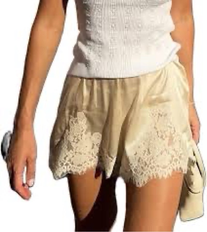 Lace Trim Silk Satin Mini Micro Shorts Women Lacy Low Rise Boxer Slip Pajama Shorts Y2k Going Out Lo
