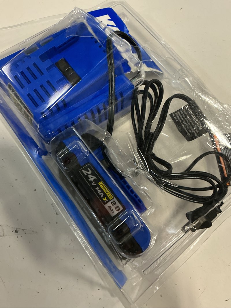 Condition photo showing As Is for kobalt 24 -volt 1 -pack lithium-ion ( 2 ah battery and charger )