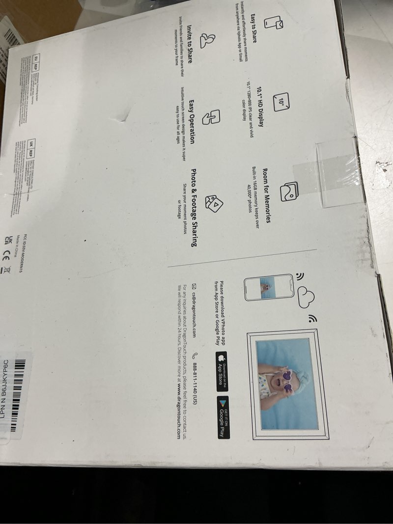Condition photo showing Good Condition for dragon touch 10.1'' wifi digital picture frame - 1280*800 hd ips touch screen digital photo frame display, auto-rotate, share photos/videos instantly via free app best gifts for birthday, wedding, mom black