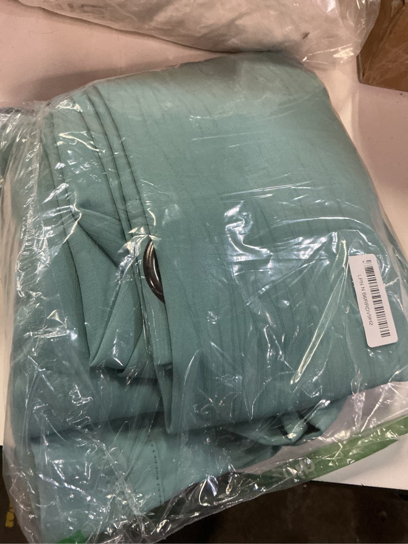 Condition photo showing Good Condition for miuco blackout curtains room darkening curtains textured grommet window curtains for living room 2 panels 52x84 inch long teal teal 52"w x 84"l (pack of 2)