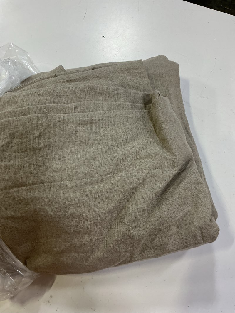 Condition photo showing Good Condition for european linen true blackout curtain, 96x84, dark flax