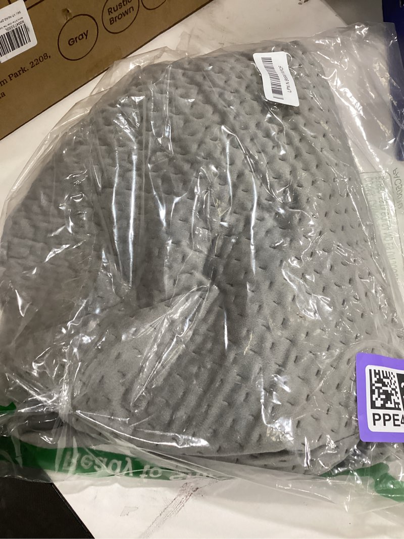 Condition photo showing As Is for 21" higher large reading pillow for bed adult, back pillow for bed sitting up with memory foam back support with arms rest for couch chair gray gray large(21inch)