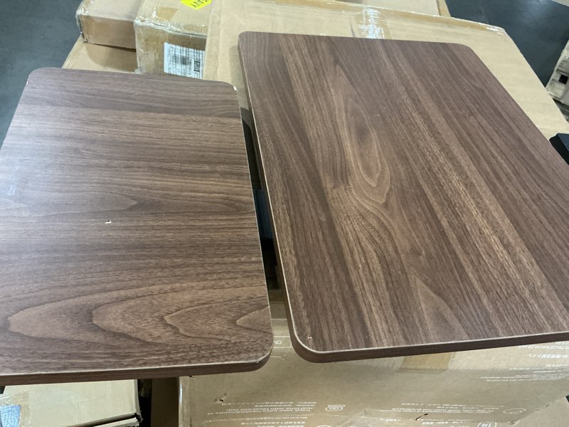 Condition photo showing As Is for Xiyilike C Table Side Table End Table Adjustable Height?C Shaped End for Couch?Snack Tables,360°Swivel TV Tray Sofa Table? for Small Spaces?Side Tables Living Room and Bedroom for Sofa, Bed,Chair Walnut Color(SIMILAR NO SAME )