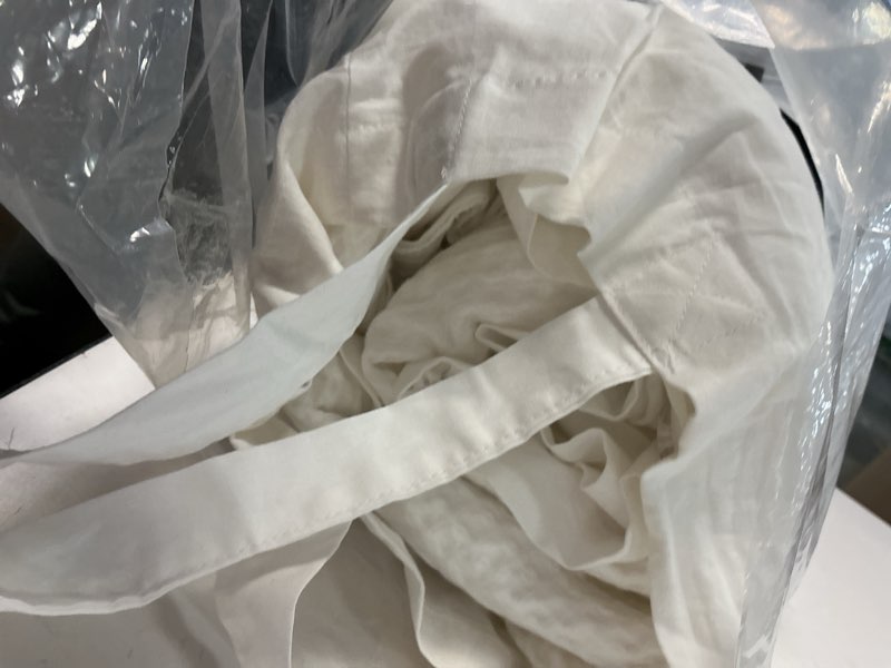 Condition photo showing As Is for Bedsure Cotton Duvet Cover Full - 100% Cotton Waffle Weave Coconut White Duvet Cover Set, GentleSoft™ and Breathable Bedding Set for All Season, 3 Pieces, 80"x90" Full (80" x 90") 01 - Coconut White (No Comforter)
