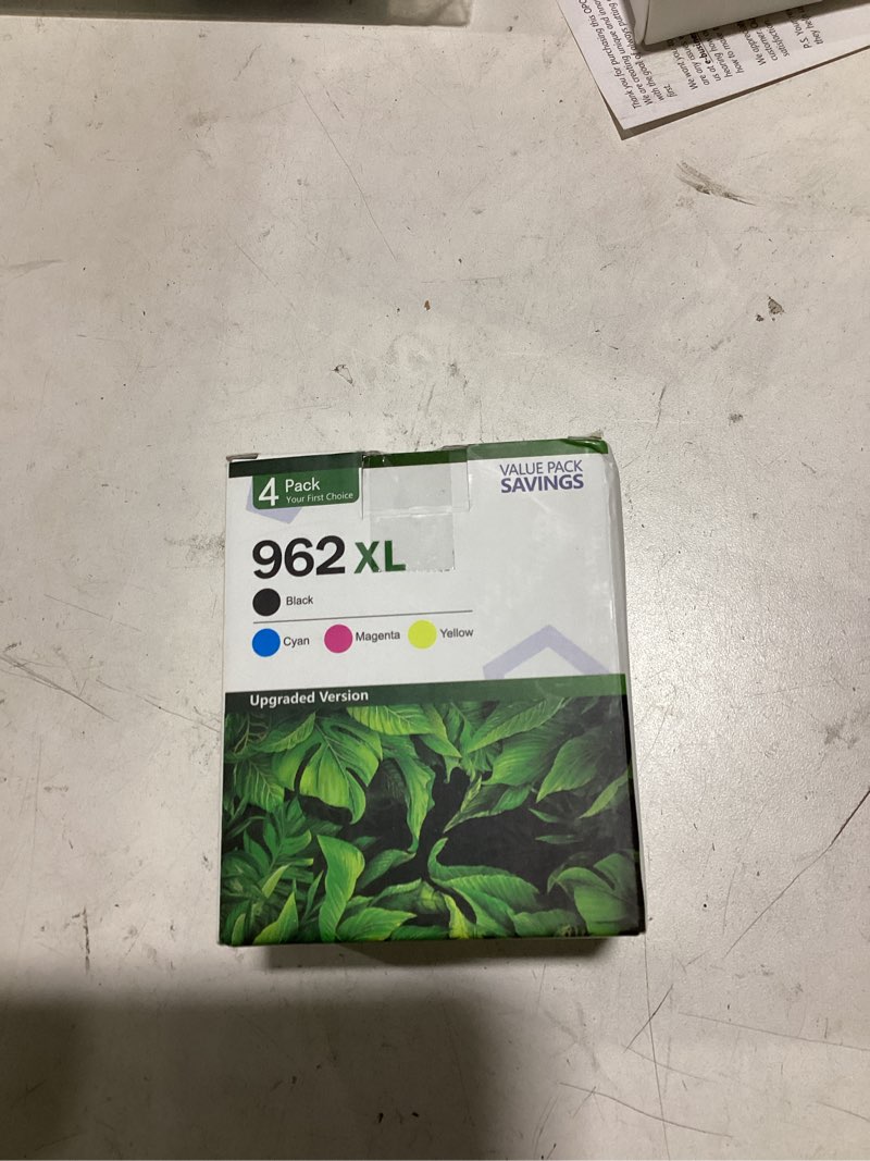 Condition photo showing As Is for 962xl ink cartridges combo pack (4-pack, black/cyan/magenta/yellow) replacement for hp 962xl 962 ink cartridge officejet pro 9010 9010e 9015 9015e 9018 9018e 9020 9022 9025e printer