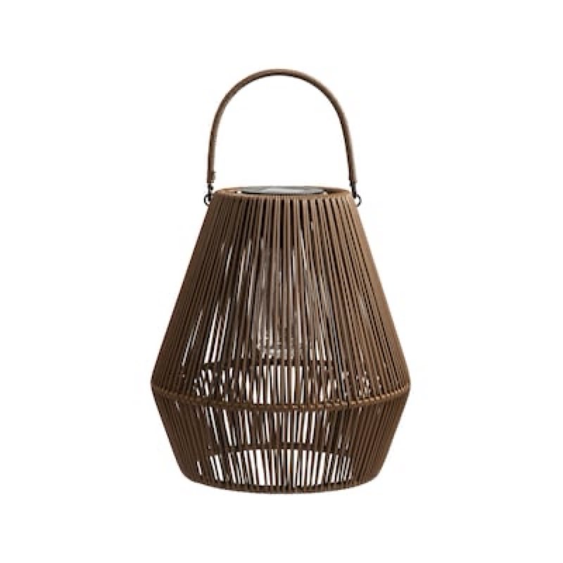  style selections 9.45-in x 10.4-in brown plastic solar outdoor decorative lantern