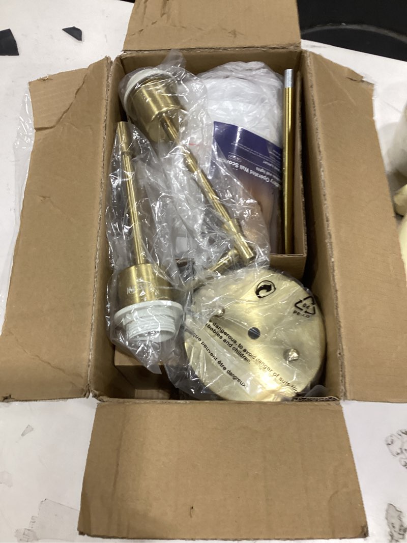 Condition photo showing New/Like New for Depuley Battery Operated Wall Sconce: Set of 2 Wireless Wall Lights with Remote for Bedroom - Rechargeable 15 Colors Gold Wall Lamp for Living Room Hallway Gold 24 Inch Set of 2