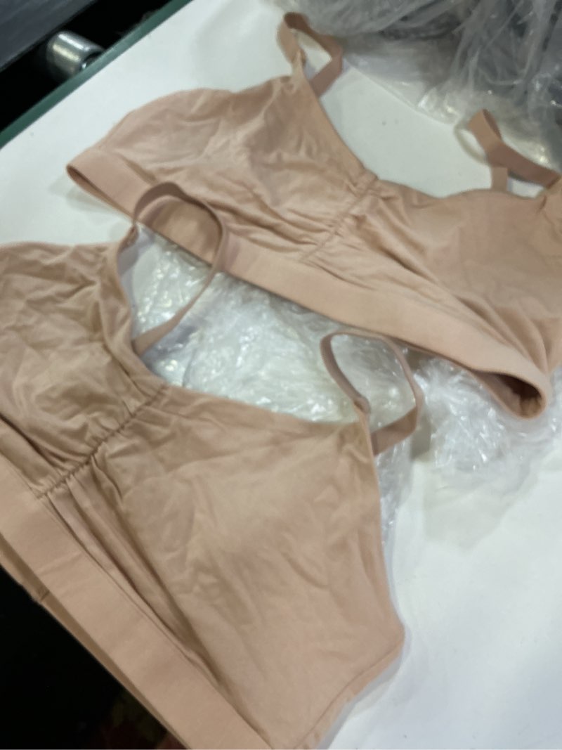 Condition photo showing New/Like New for micromodal ruched bralette (2-pack), xl, warm sand