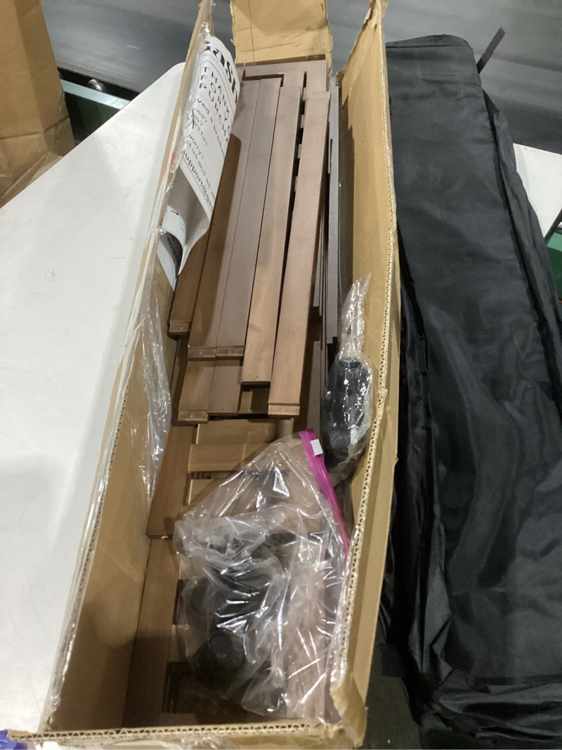 Condition photo showing As Is for 2 pack bamboo under bed storage with wheels, 39”x20”x7.8” lager under bed storage containers (brown)