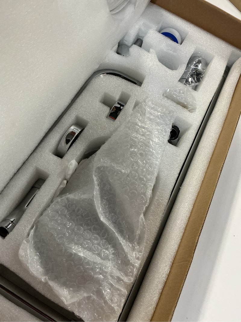 Condition photo showing Good Condition for ROVOGO Retrofit Shower System with 7" RainShower, 5-Setting Handheld, 22" Slide Bar with 3-Way Rotary Diverter, Exposed Pipe Shower Column Kit 304 Stainless Steel, Chrome (NOT INCLUDE MIXER VALVE) Chrome - 7" Rain Shower