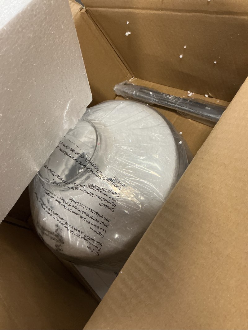 Condition photo showing Good Condition for wuzups chandelier rustic farmhouse industrial round ceiling pendant led light fixture with clear glass shades for dining room kitchen island foyer entryway, h 9.4" x w 10.6", e26 base, black
