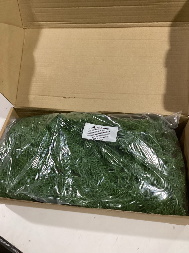 Condition photo showing Good Condition for 2 Pcs 9 Ft Norfolk Pine Garlands, Artificial Real Touch Winter Christmas Green Greenery Garlands for Mantle, Fireplace, Table, Wall, Outdoor, Indoor Christmas Decorations (9 FT, 2) 9 FT 2