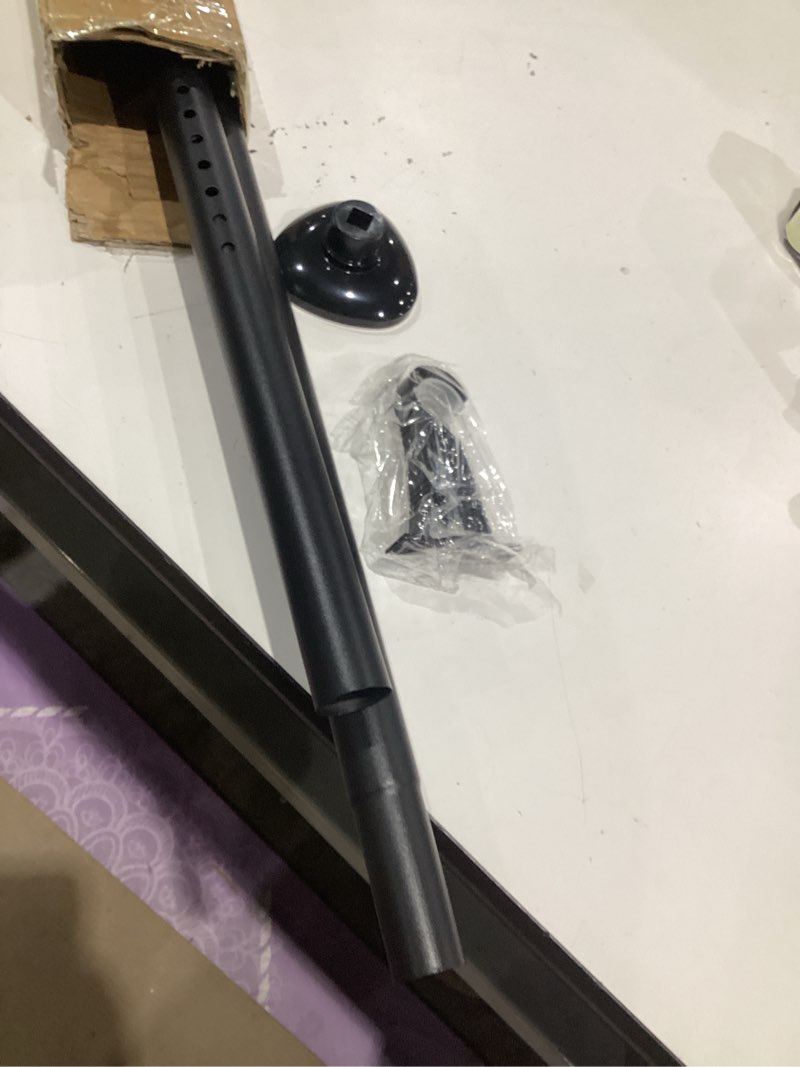 Condition photo showing Good Condition for tension curtain rod 51-126 inch, long curtain rod no drilling for window or bathroom, outdoor curtain rods for patio tension rods, easy to install, never rust, rod diameter 1.26 inches - black