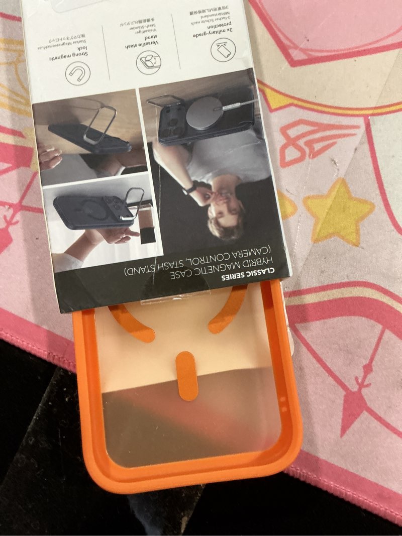 Condition photo showing Good Condition for ESR for iPhone 17 Pro Case with Stash Stand, Camera Control Cover Compatible with MagSafe, Military-Grade Drop Protection Magnetic Phone Case, Scratch-Resistant Back Cover, Frosted Orange iPhone 17 Pro C-Frosted Orange