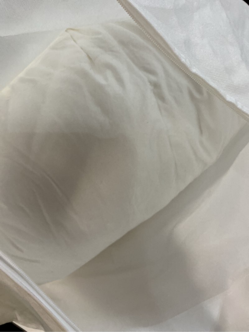 Condition photo showing As Is for lightweight premium down alternative duvet insert, king/cal king, white