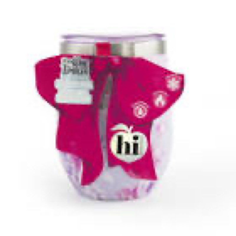 hi peach layne, mother's day gift set, pink stripe floral wine tumbler with nail file pack of 2