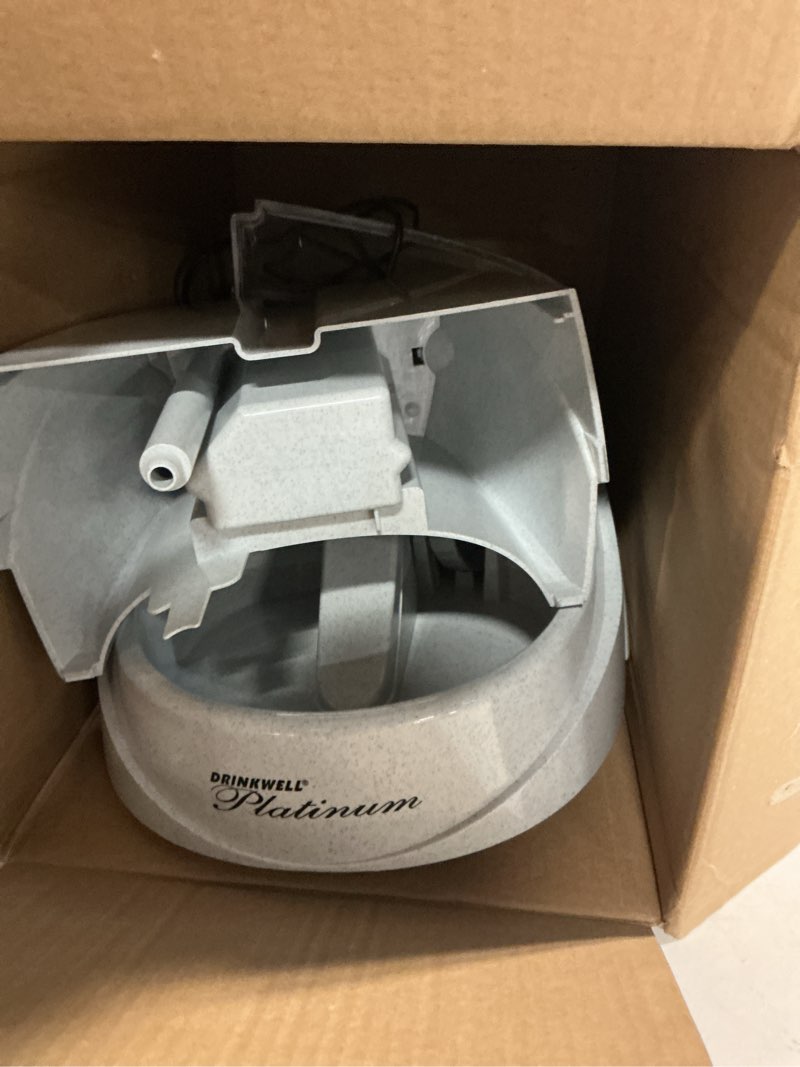 Condition photo showing As Is for petsafe drinkwell platinum dog and cat water fountain, automatic drinking fountain for pets, 168 ounce,grey
