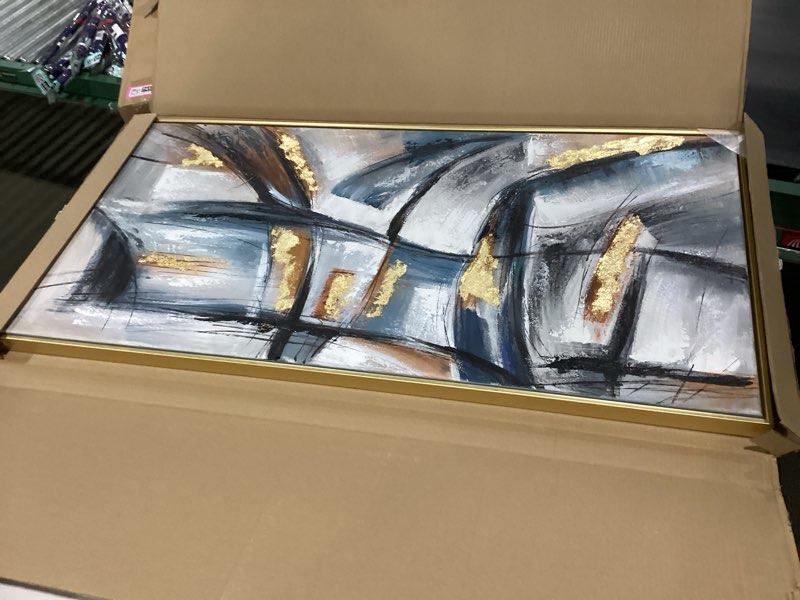 yihui arts hand painted framed abstract canvas wall painting with gold foil