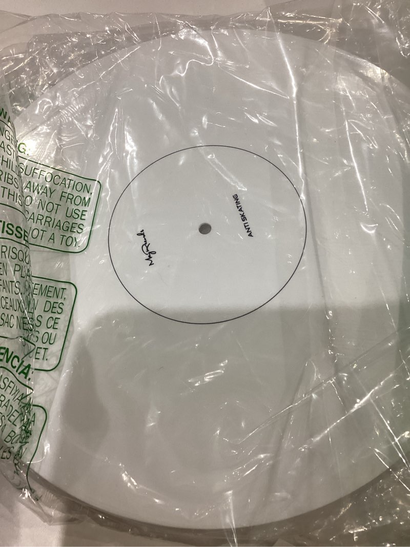 Condition photo showing As Is for mayrecords turntable cartridge alignment protractor mat, 12 inch anti-slip vinyl record mat, acrylic