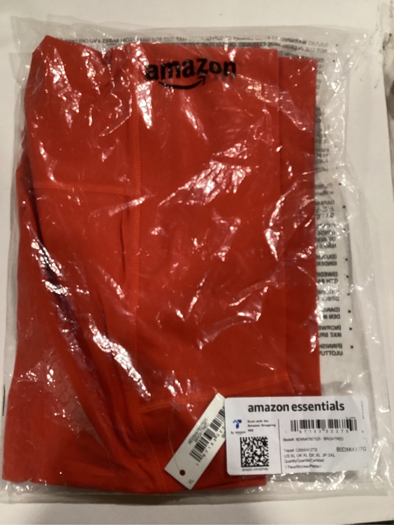 Amazon Essentials Women's Active FormFlex Buttery Soft High Waist 5" Yoga Biker Shorts, Bright Red, 