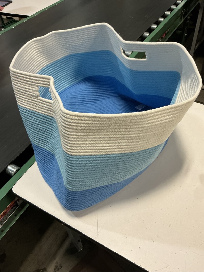 Condition photo showing Good Condition for oiahomy 108l super large blanket basket, 25”x16”x16” rectangle woven baskets for storage, cotton rop
