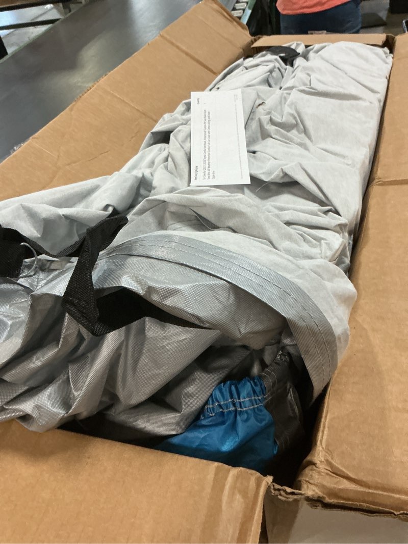 Condition photo showing As Is for waterproof custom car cover for 2021-2026 toyota corolla hatchback | sun rain dust snow all weather protection outdoor full car cover for corolla hatchback with cotton lining & door zipper-gray corolla hatchback cover