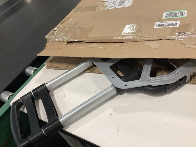 Condition photo showing As Is for Folding Hand Truck Dolly Aluminum Folding Hand Cart Luggage Trolley Cart Max 175lbs Capacity Dolly Cart, with Telescoping Handle and Rubber Wheels, Double Bearings two wheels