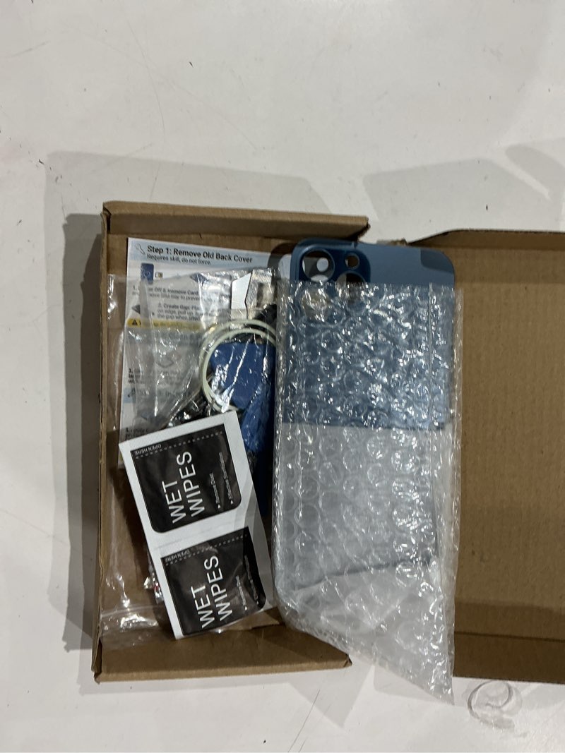 Condition photo showing Good Condition for back glass replacement for iphone 12 pro max 6.7inch ?back cover with pre-installed 3m tape +tools (blue, iphone 12 pro max) iphone 12 pro max iphone 12 pro max blue