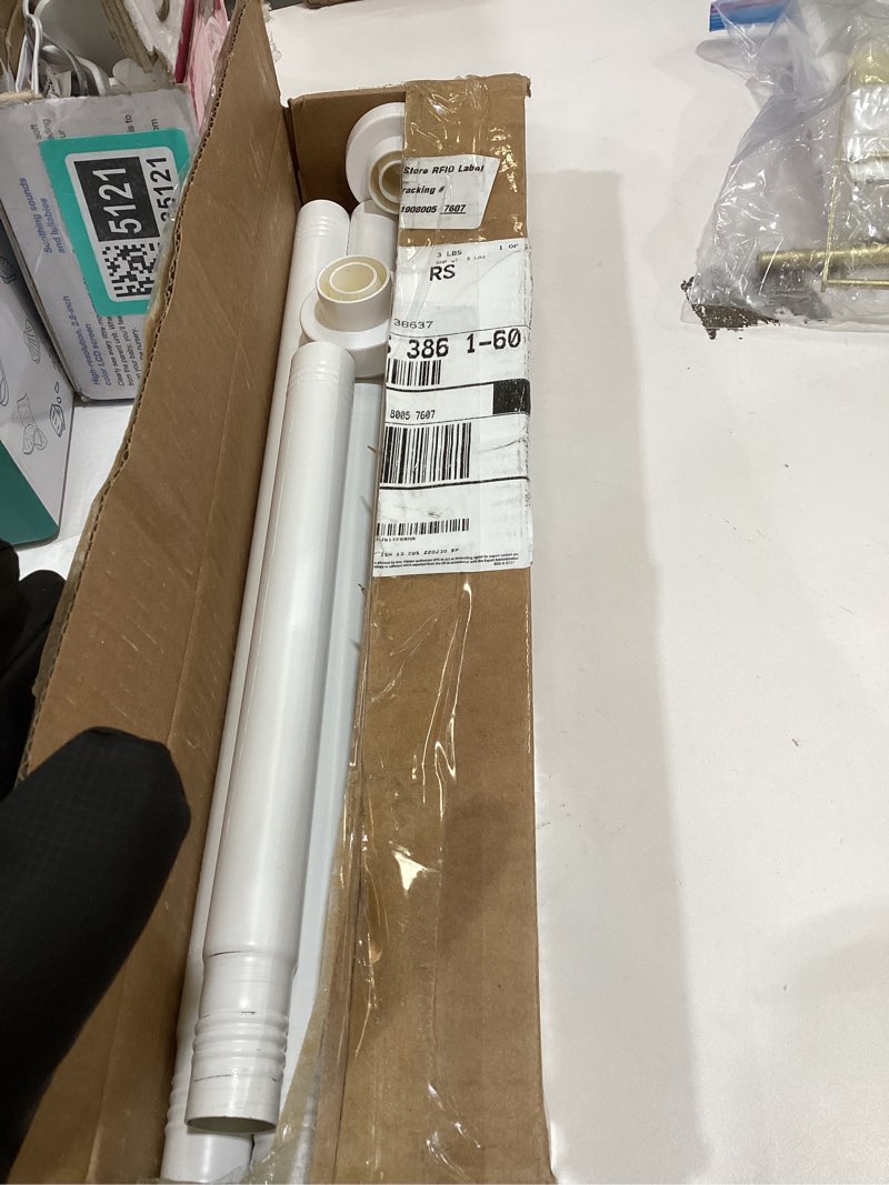 Condition photo showing Good Condition for White Shower Curtain Rod 34-82 Inches(2.8-6.8ft) Adjustable Shower Rod No Drilling Non-slip Never Rust Shower Tension Rod for Bathroom Bedroom Windows Outdoor Garden White 34”-82“
