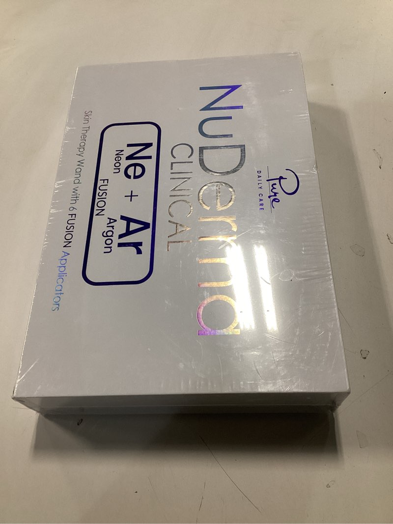 Condition photo showing New/Like New for Pure Daily Care NuDerma Clinical Portable Skin Therapy Wand, Machine with 6 Fusion Neon + Argon Wands – Anti Aging - Clarifying - Skin Tightening & Radiance - Wrinkle Reducing 7 Piece Set