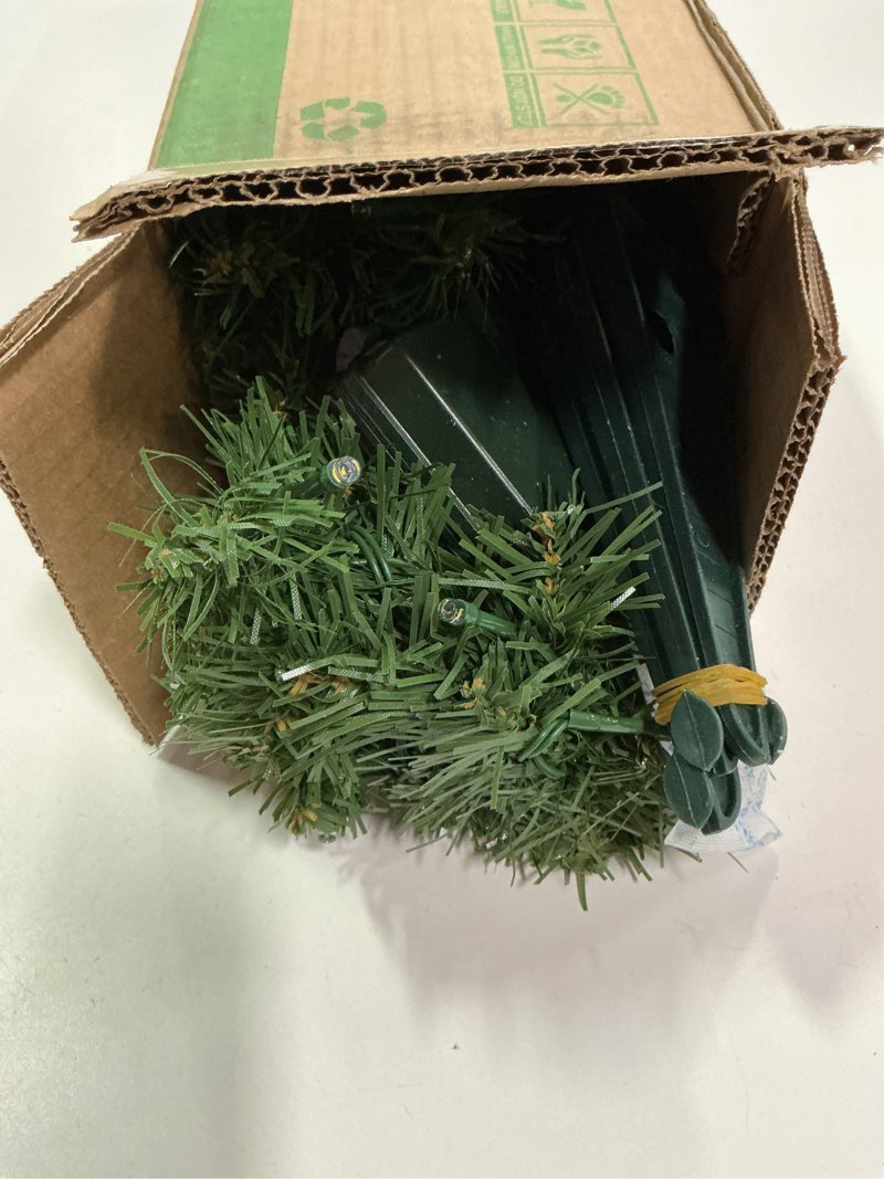 Condition photo showing New/Like New for Nearly Natural 2ft. Green Artificial Christmas Tree with 35 LED Lights and 72 Bendable Branches