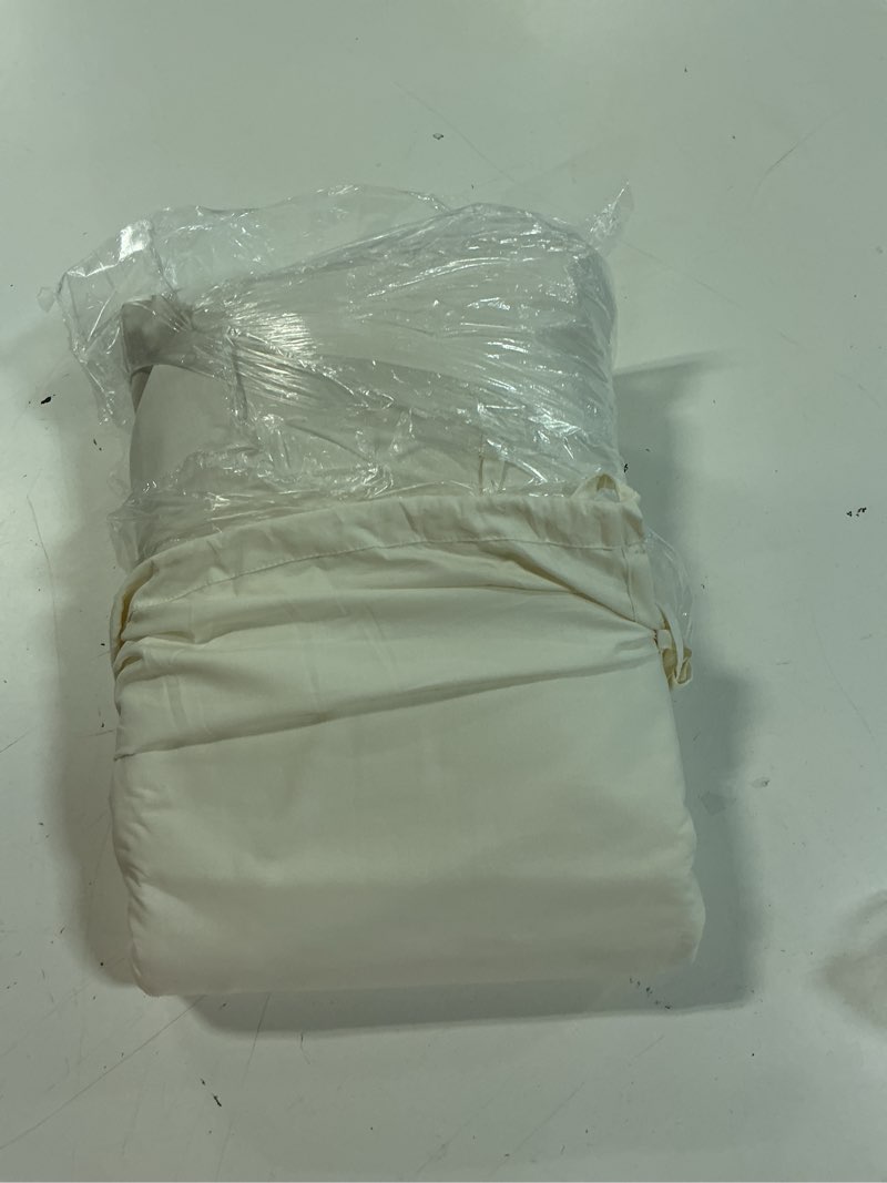 Condition photo showing New/Like New for quince organic brushed cotton duvet cover ivory full queen