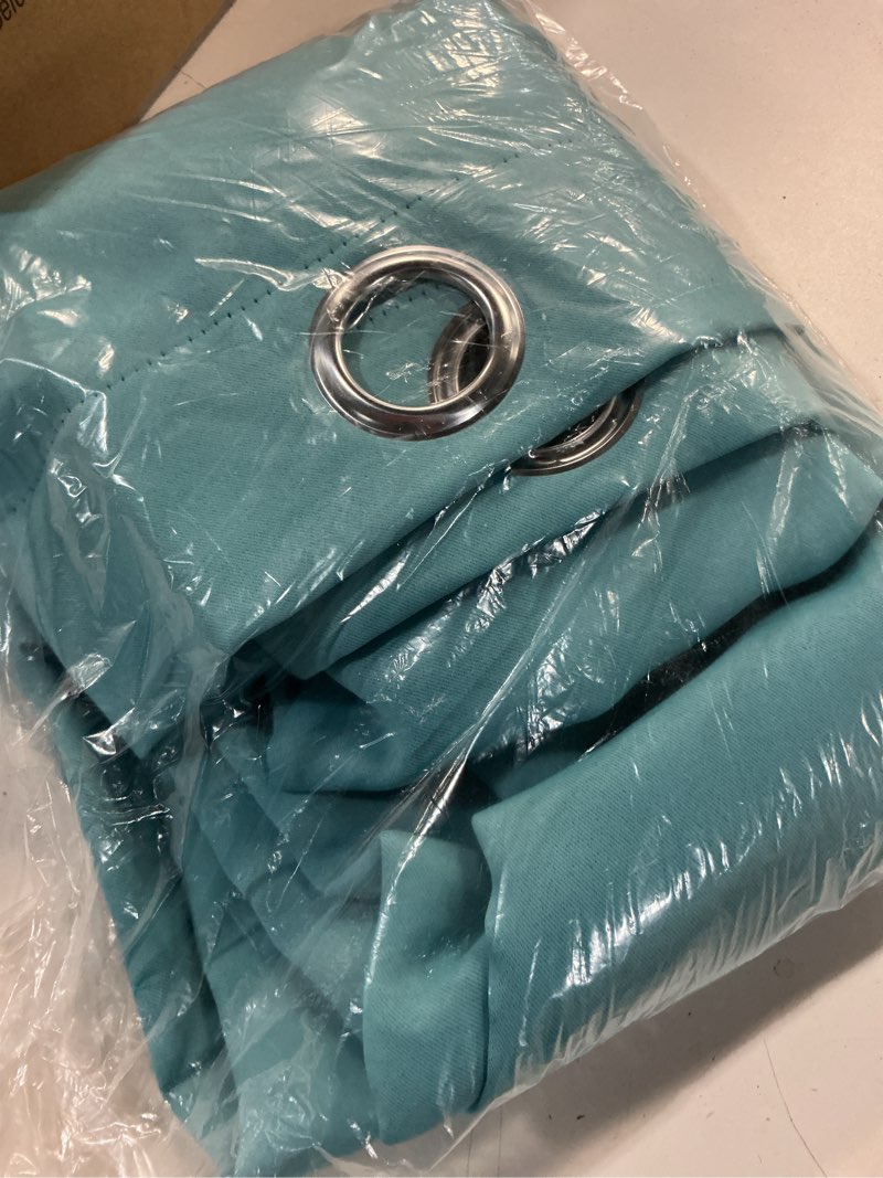 Condition photo showing Good Condition for chrisdowa blackout curtain 70 inch wide for bedroom room divider curtains | 70w x 84l, wide sliding door curtains, 84 inch length, thermal insulated, room darkening, for living room 1 panel aqua 70"w x 84"l (pack of 1) aqua