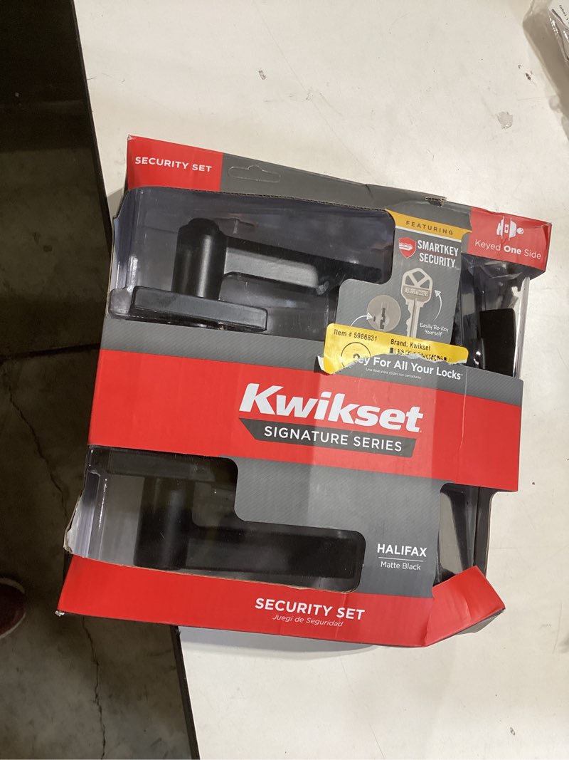 kwikset halifax matte black interior or exterior double-cylinder deadbolt and keyed entry door