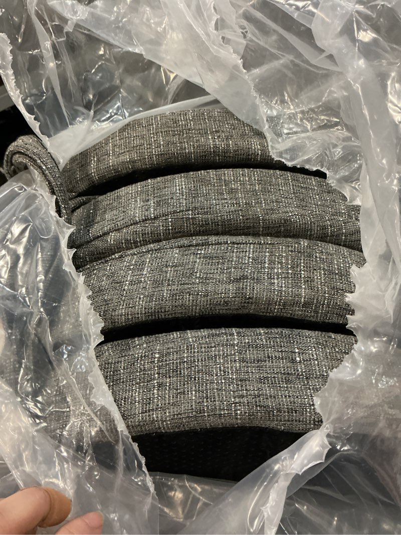 Condition photo showing As Is for Chair Cushions for Dining Chairs with Ties and Removable Cover, Dining Kitchen Chair Pads with Non-Slip Bottom, High-Resilience Indoor Seat Cushions, 16'' x 16'' x 2'', Set of 4, Dark Grey 4 Count(Pack of 1) Dark Grey