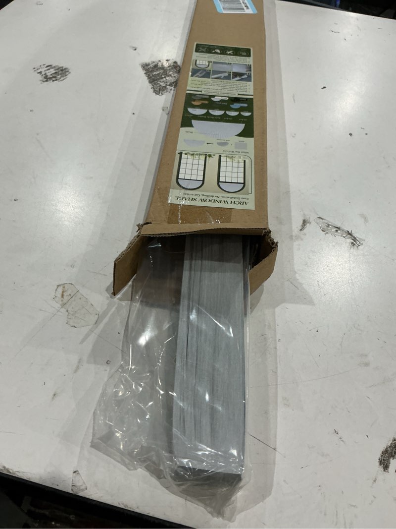 Condition photo showing Good Condition for arch window shade blackout cellular shades half moon circle no drill blinds | 48"x24" honeycomb cordless self adhesive window covering, thermal, easy to cut & install, darkening blind for bedroom office 48"w x 24"h beige