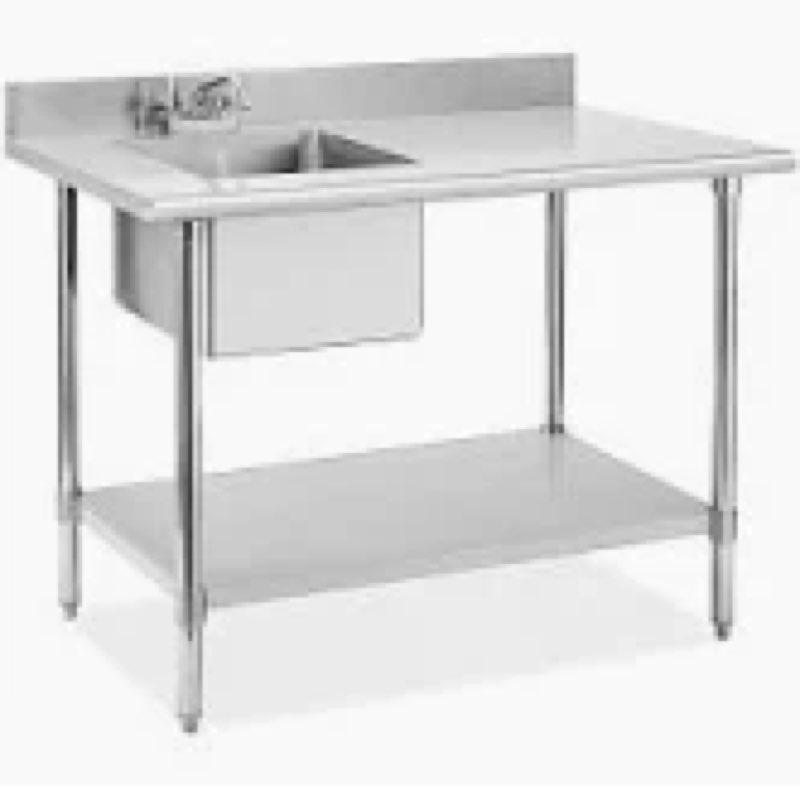 Metal sink with single drain