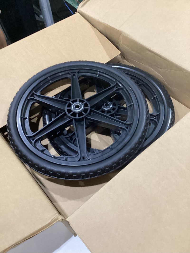 Condition photo showing Good Condition for 20x1.95" rim flat free cart tire assembly for rubbermaid garden yard cart, garden cart wheels 20 inch with 5/8" bearing replacement for wheelbarrow, garden trailers, roofing equipment by azunyyds