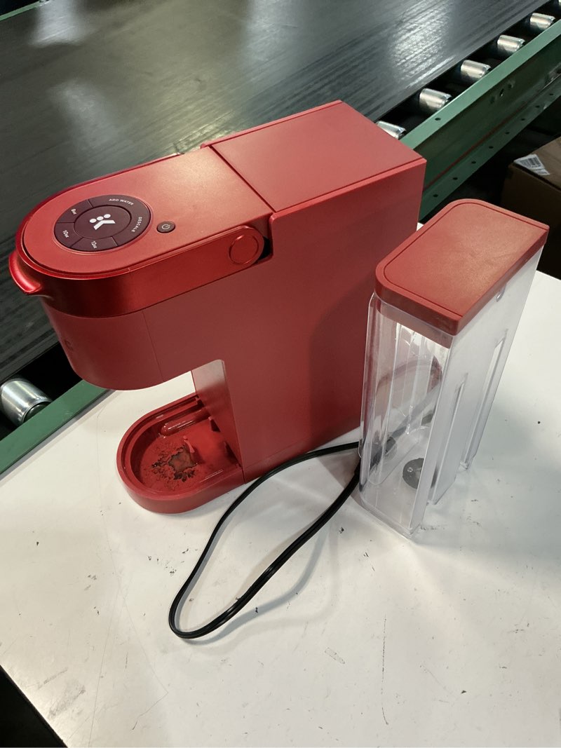 Condition photo showing As Is for keurig k155 office pro single cup commercial k-cup pod coffee maker, silver & ® k- slim® single serve k-cup pod coffee maker, multistream™ technology, scarlet red