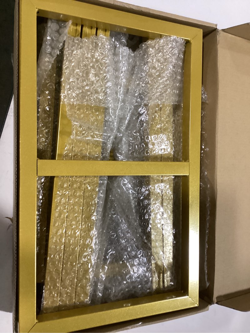 Condition photo showing As Is for Putros Heavy Duty Backdrop Stand 8ft x 8ft Gold Pipe and Drape Kit Adjustable Metal Backdrop Sand for Wedding Photobooth Exhibition Decoration 8 FT x 8 FT Gold