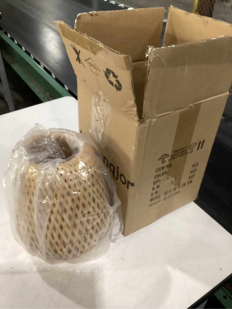 Condition photo showing New/Like New for Bamboo Pendant Light Fixture One-Light Adjustable Boho Basket Handmade Woven Mini Pendant Lighting for Kitchen Island Sink Farmhouse Home Natural-5