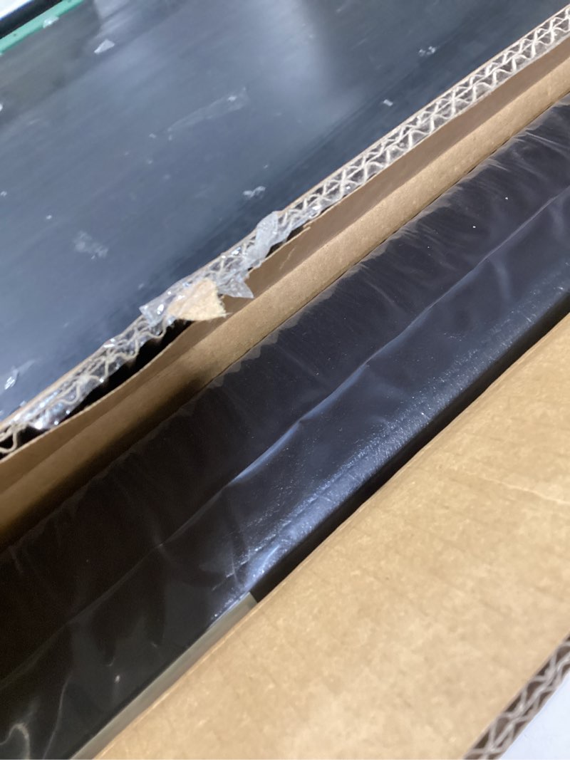 Condition photo showing New/Like New for storage ottoman - 30-inch folding faux leather footrest, linen chest, or bench with removable bin for living room or bedroom by home-complete (black) black 15”d x 30”w x 15”h