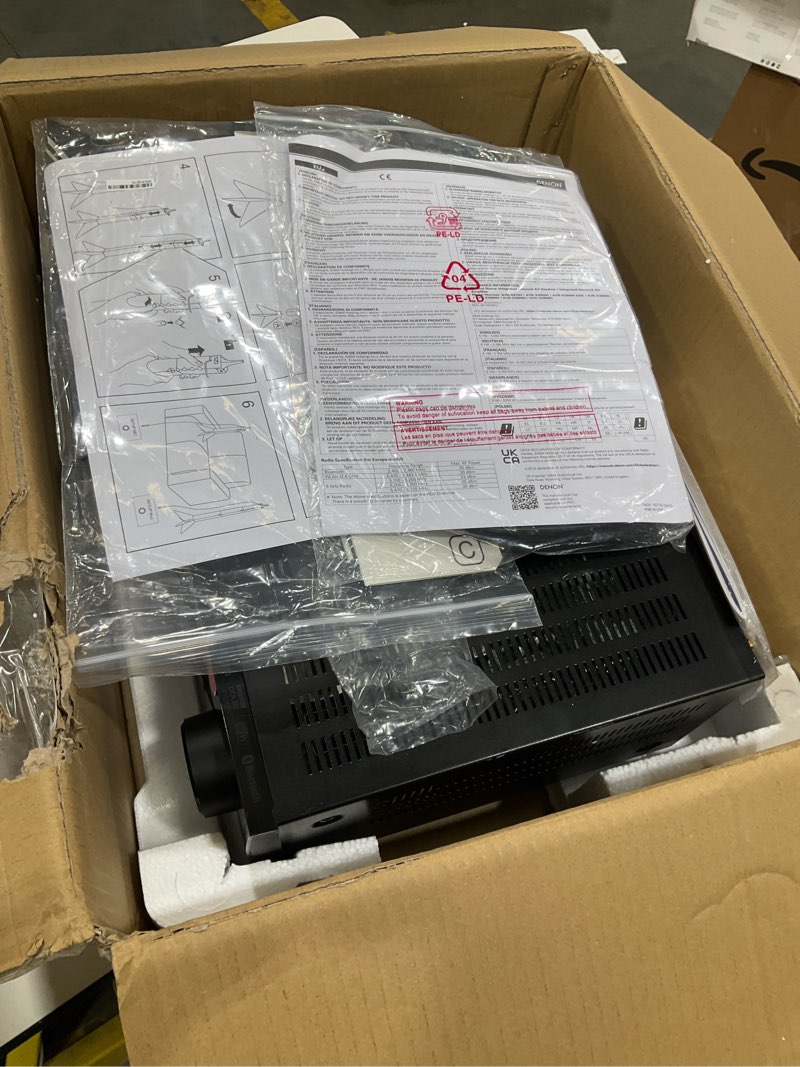 Condition photo showing As Is for Denon AVR-S970H 8K Ultra HD 7.2 Channel (90W X 7) AV Home Audio Receiver, Built for Gaming, Music Streaming, 3D Audio & Video, Alexa + HEOS, Black, Bluetooth Amplifier