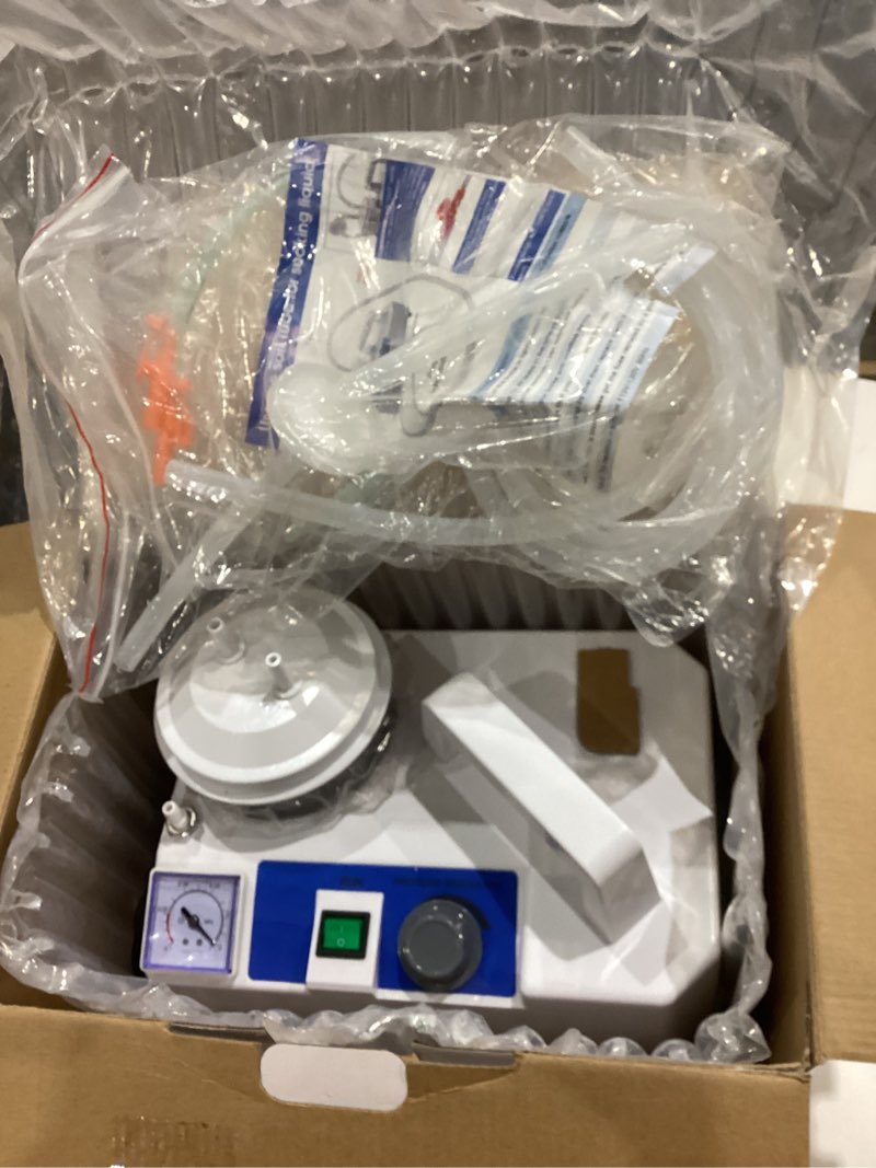 Condition photo showing Good Condition for vacuum suction pump portable suction collection machine pump with tubing for home use