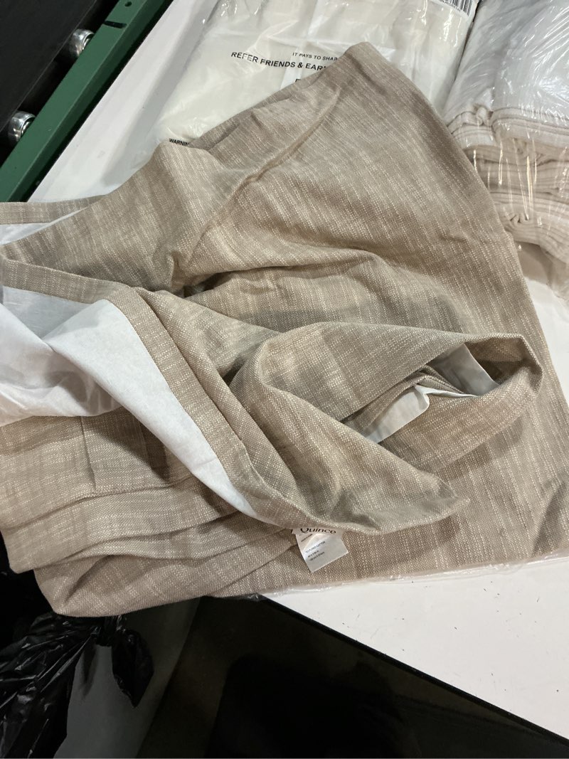 Condition photo showing As Is for quince european linen curtain - single panel 1 48x84 dark flax 