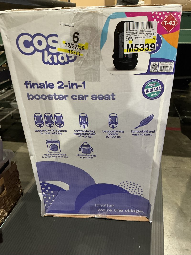 Condition photo showing As Is for finale 2-in-1 booster car seat  fiberwave