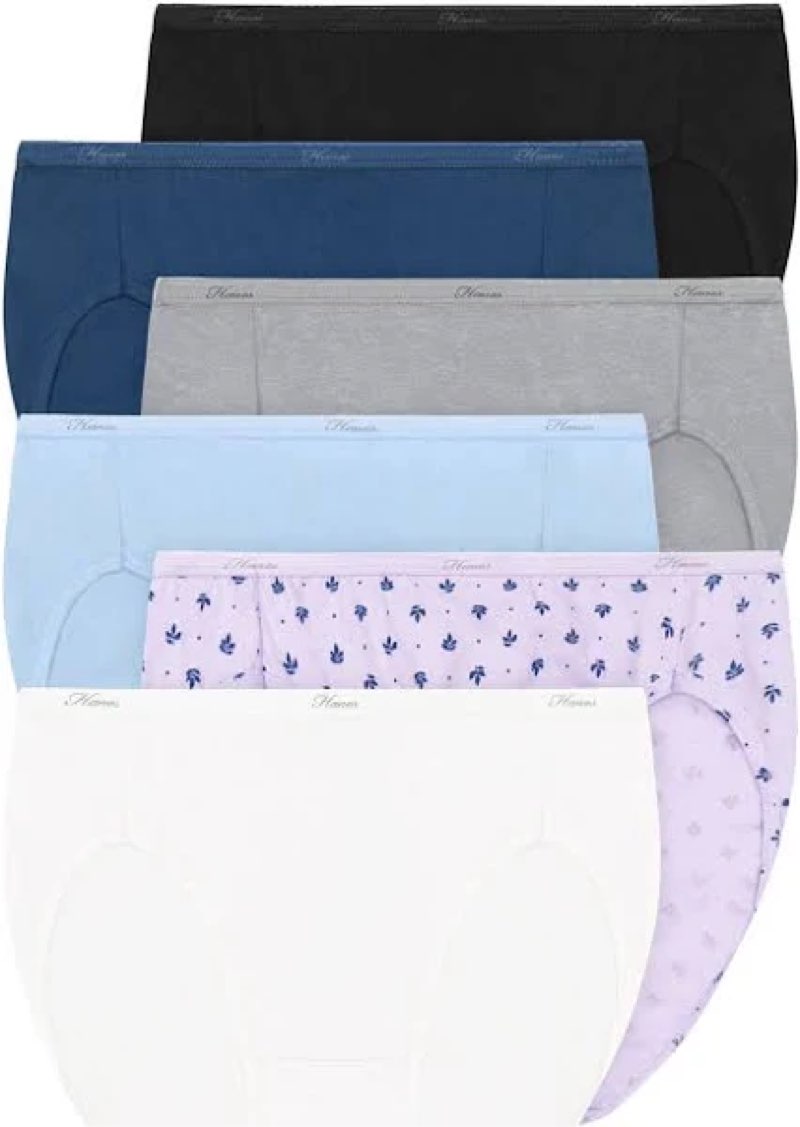 Hanes Women's Bikini Underwear Pack, Moisture-wicking Cotton Bikini Panties, 6-pack (Colors May Vary) Size 7 Solid/Print Mix