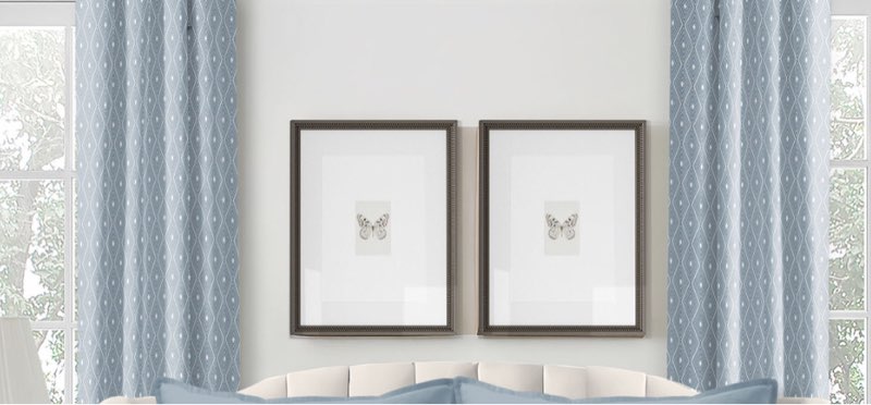 Samuel Diamonds Cornflower Drapery Panel 50” x 72” (Pair)