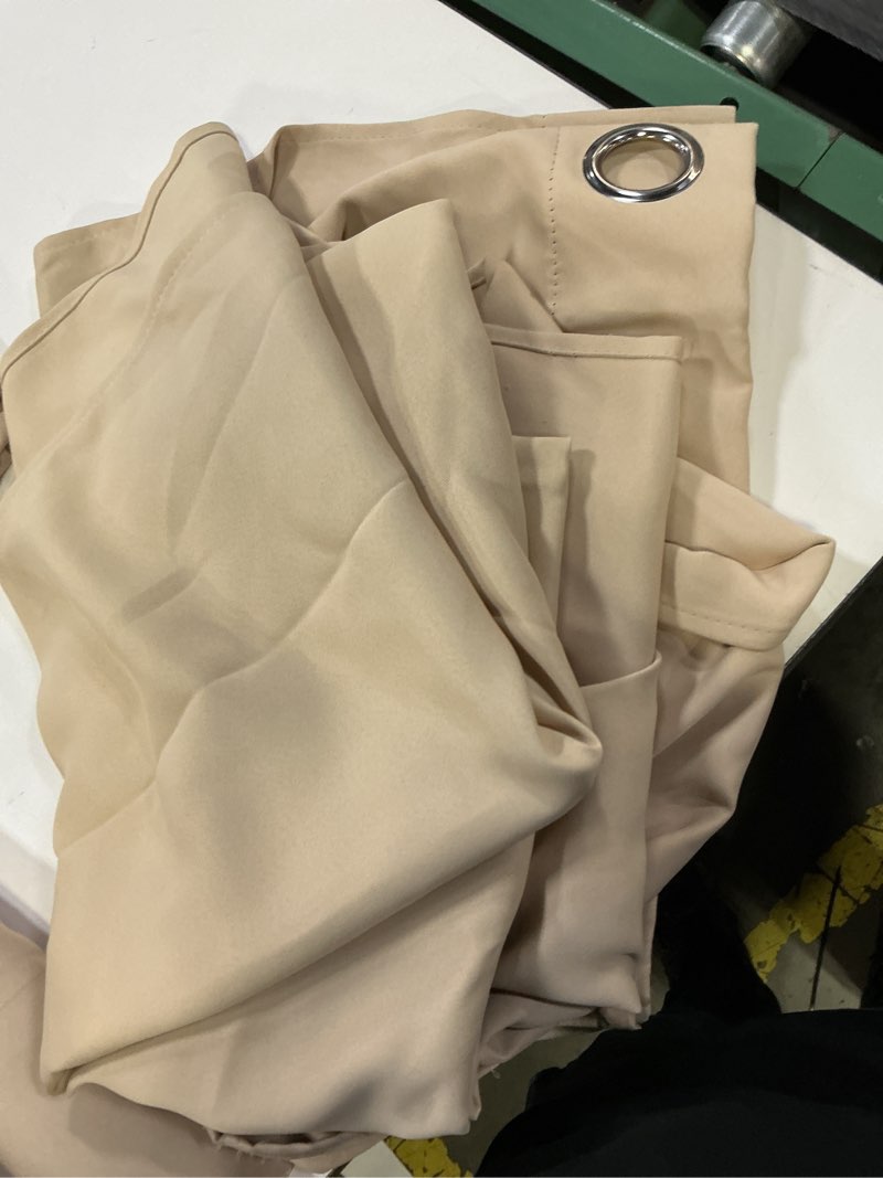 Condition photo showing Good Condition for nicetown 2 panels weighted blackout cabana curtains outdoor patio, w52 x l84 windproof top & bottom grommet & back tab, thermal heavyweight drapes keep privacy for yard/porch, biscotti beige biscotti beige 52"w x 84"l (pack of 2)